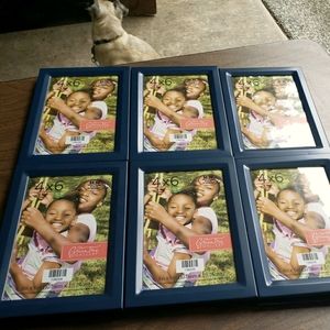 Six 4x6 Blue Metal Picture Frames